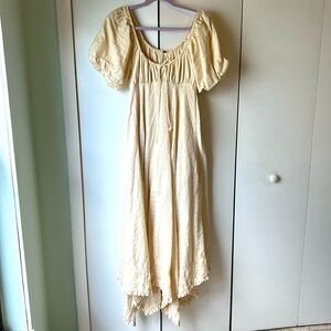 Free People Maxi Dress Cream XS cottage core boho dress